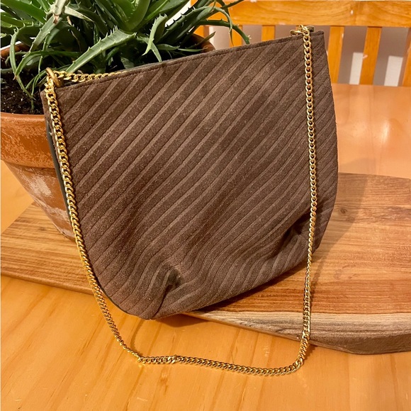 Vintage Coblentz brown suede bag with gold chain - Picture 2 of 7